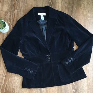 Jones NY Fitted Navy Velvet Blazer S